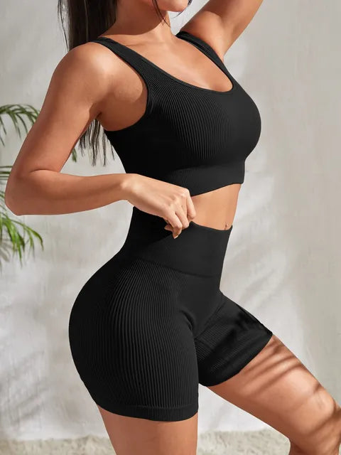 Seamless Ribbed Yoga Sets